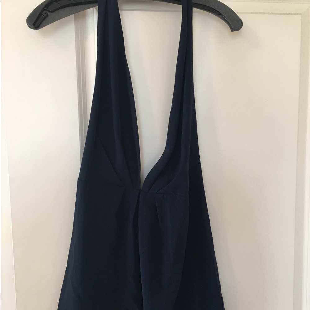 Deep V halter romper