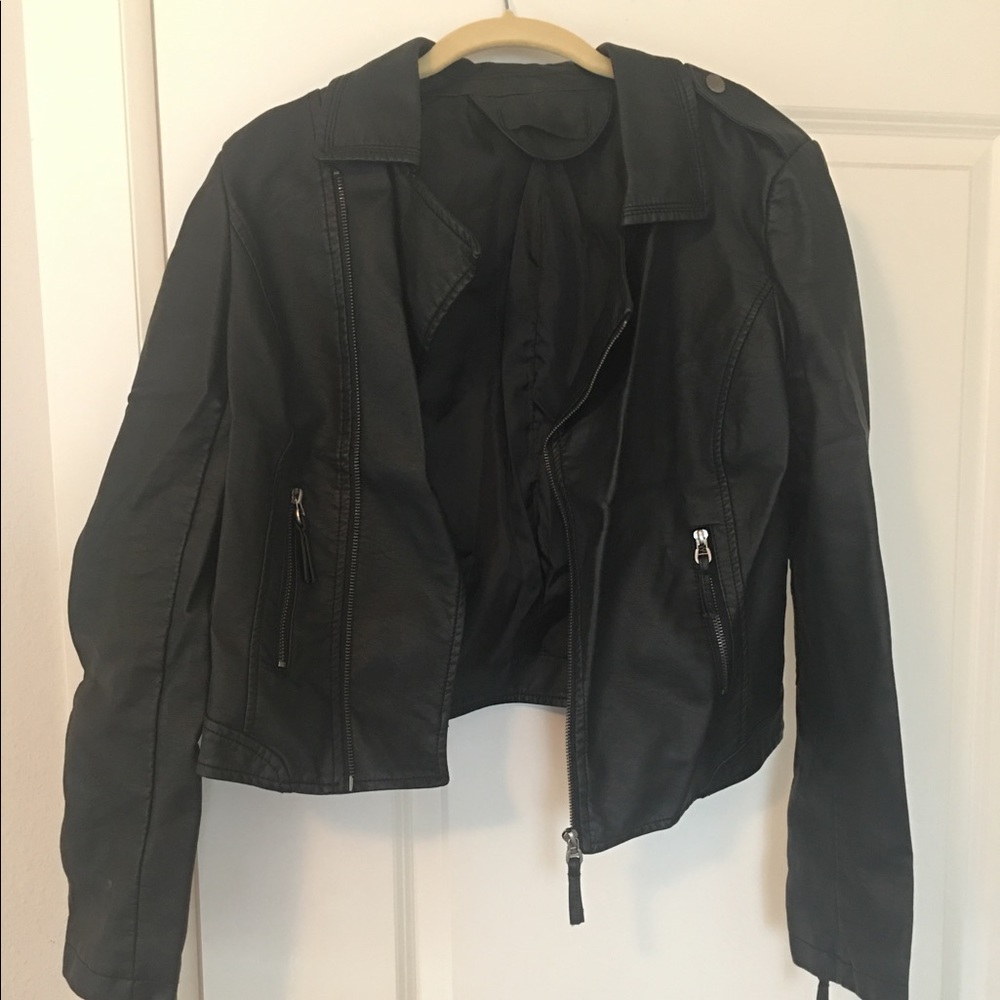 Black leather jacket