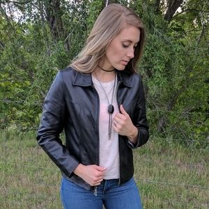 Guess Genuine Black Leather Jacket