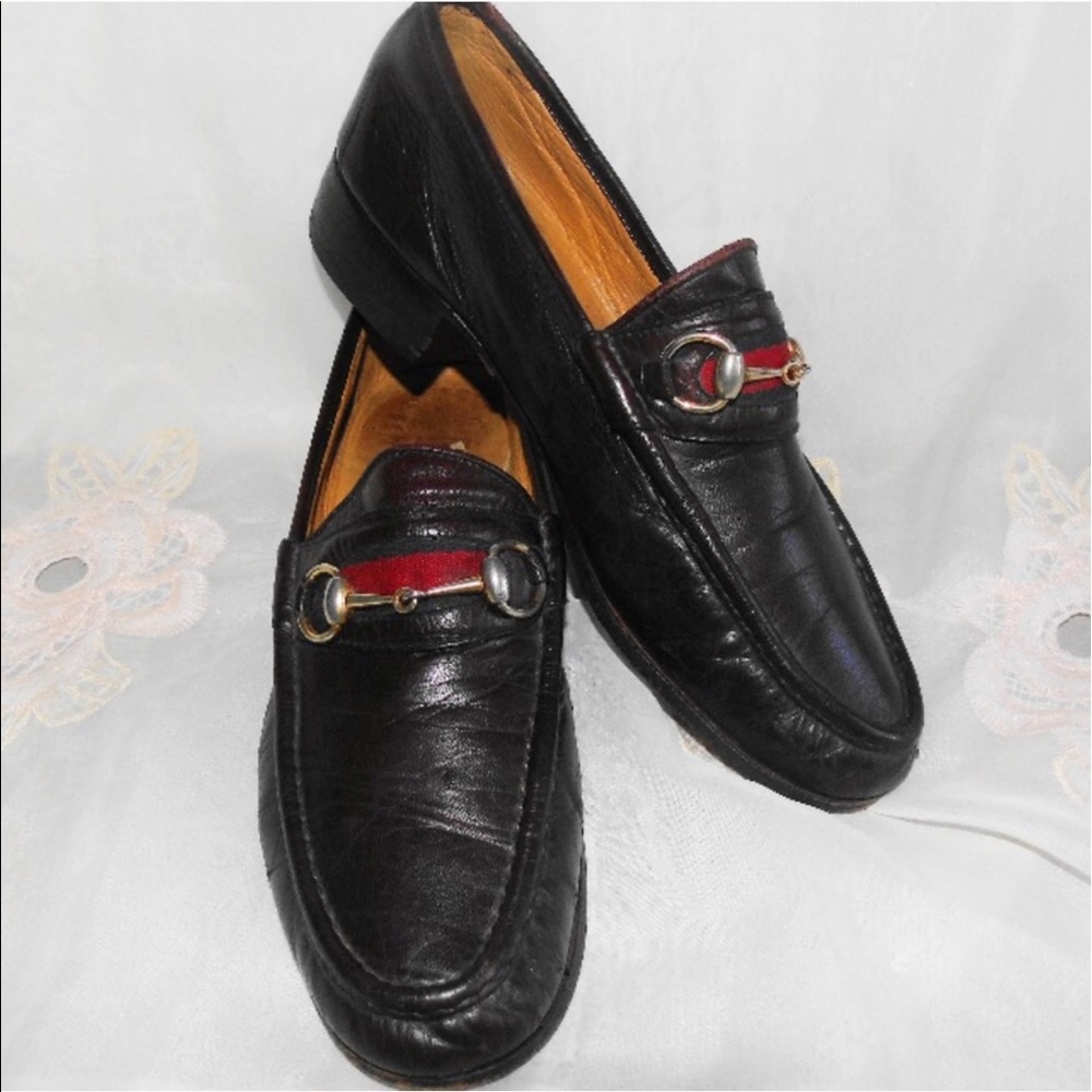 Men's vintage brown leather Gucci shoes/loafers