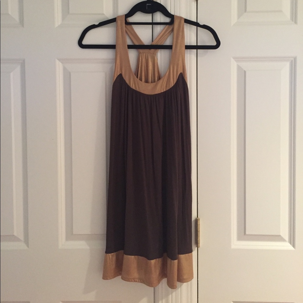 Brown and gold dress