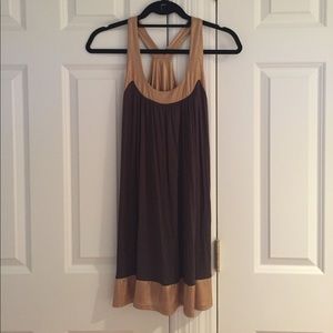 Brown and gold dress