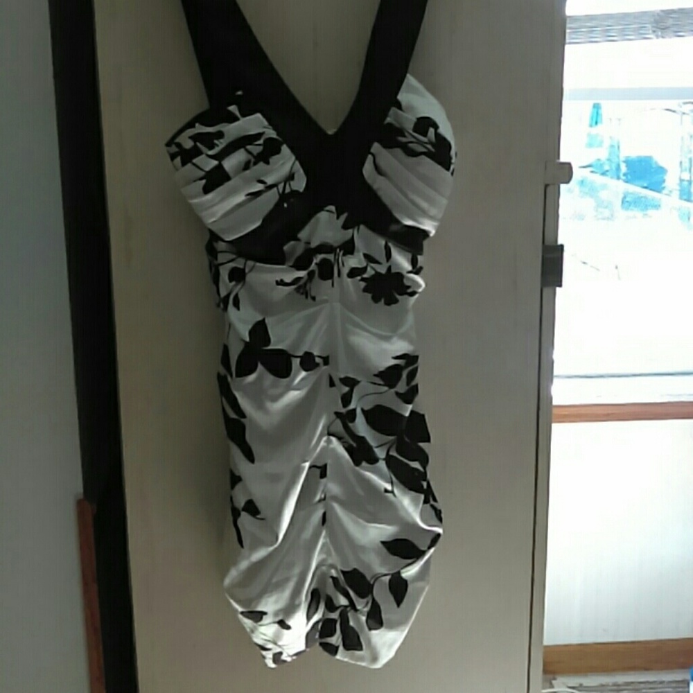 Black and white floral dress