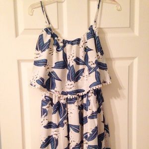 Cotton Cutout Sundress With Pom Pom Trim