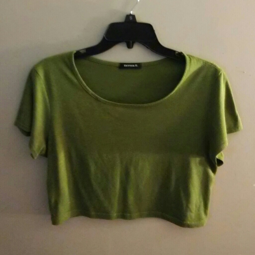 Olive green crop top