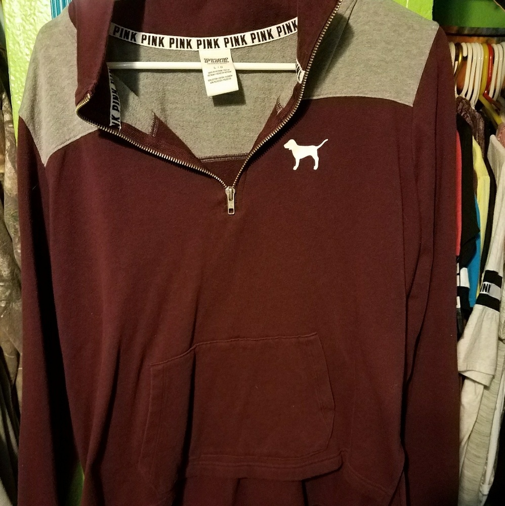 Victoria secret pink half zip sweater