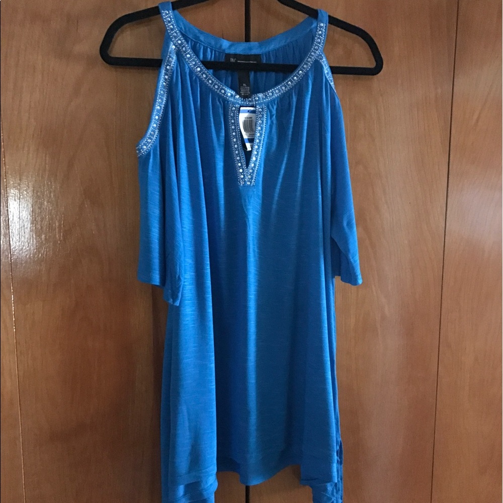 President's Sale Beaded Cold Shoulder Top