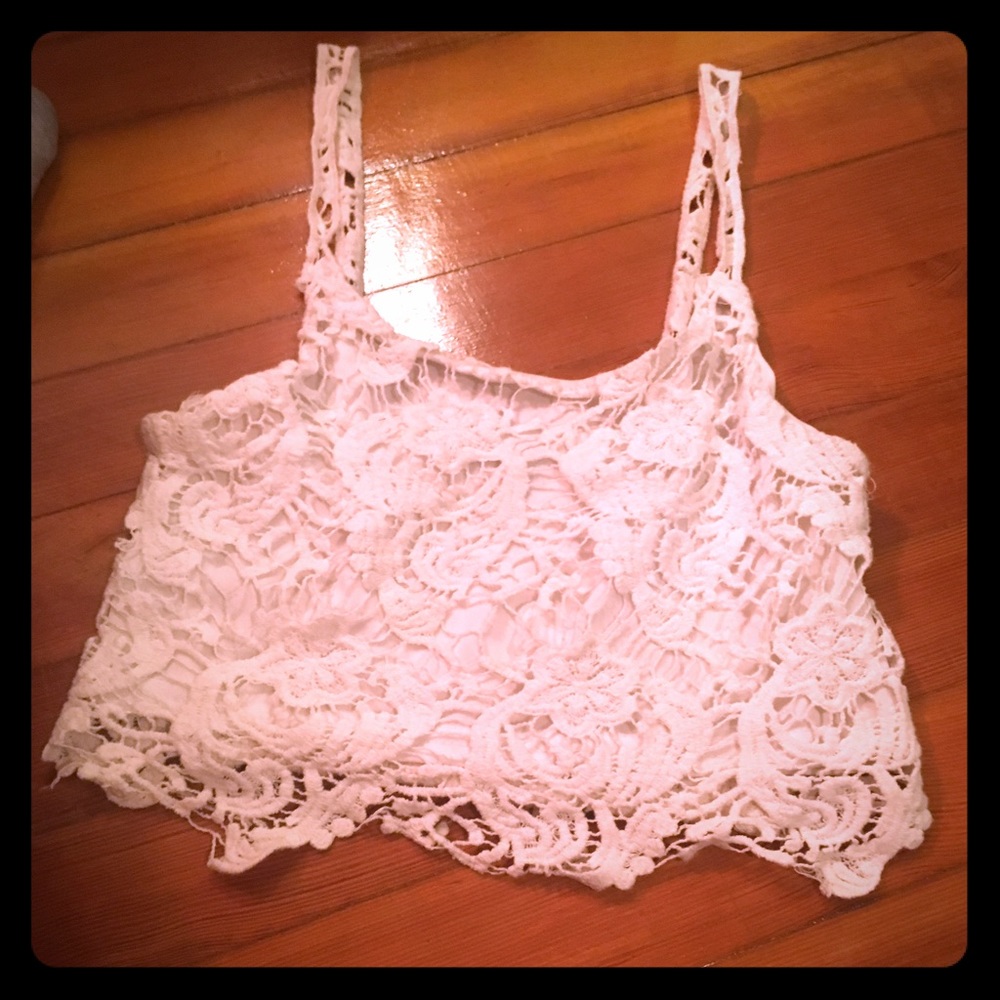 White lace tank top & shorts outfit came together