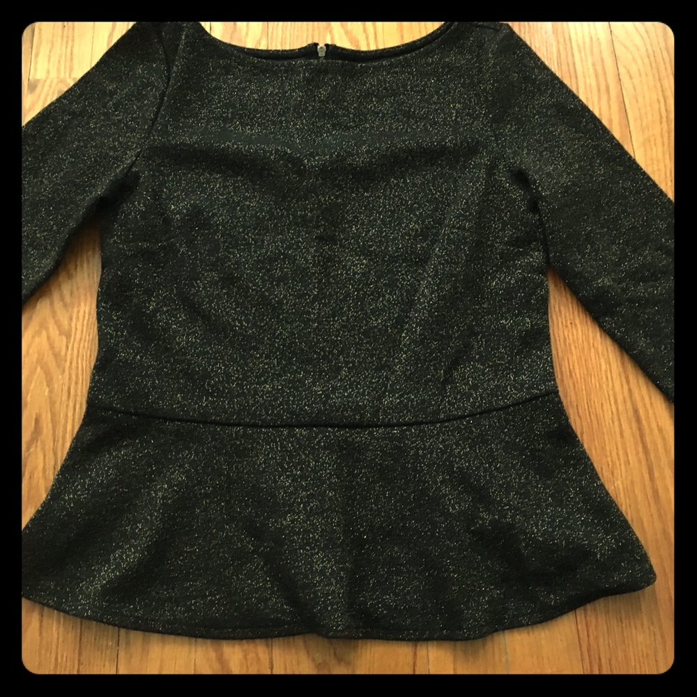 LOFT gold sparkle peplum