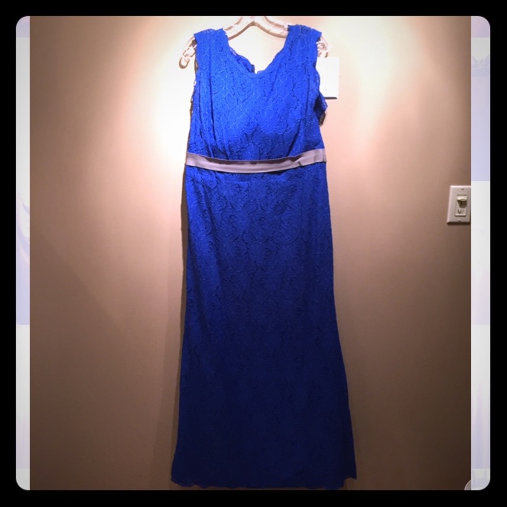 Royal blue bridesmaid dress, floor length