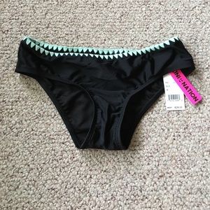 Black Bikini Bottom with Blue Band