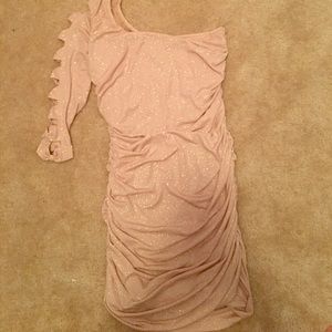 Sparkly tan dress