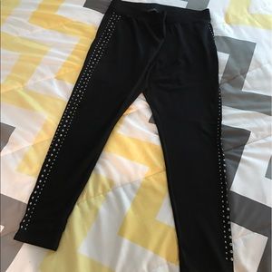 Studded black leggings