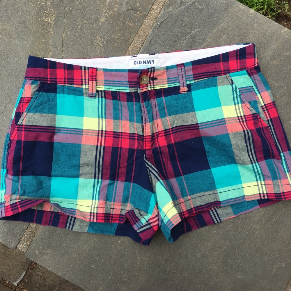 Madras plaid shorts