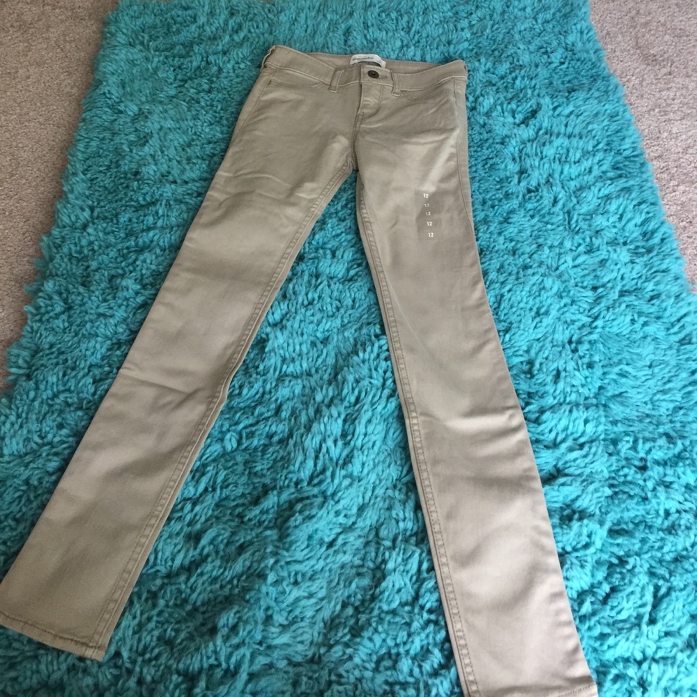 Abercrombie skinny leg khakis.