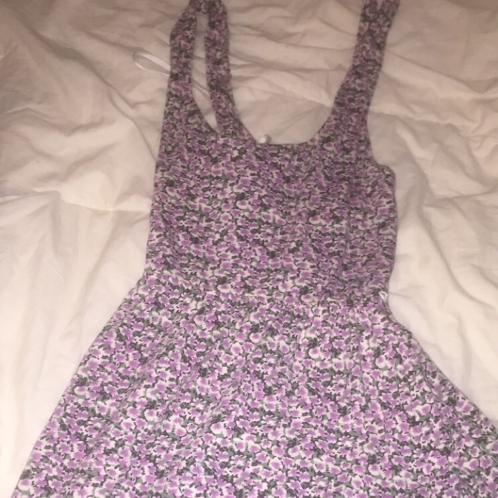 Floral cross back mini dress
