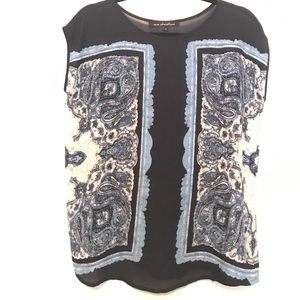 Blue and white blouse