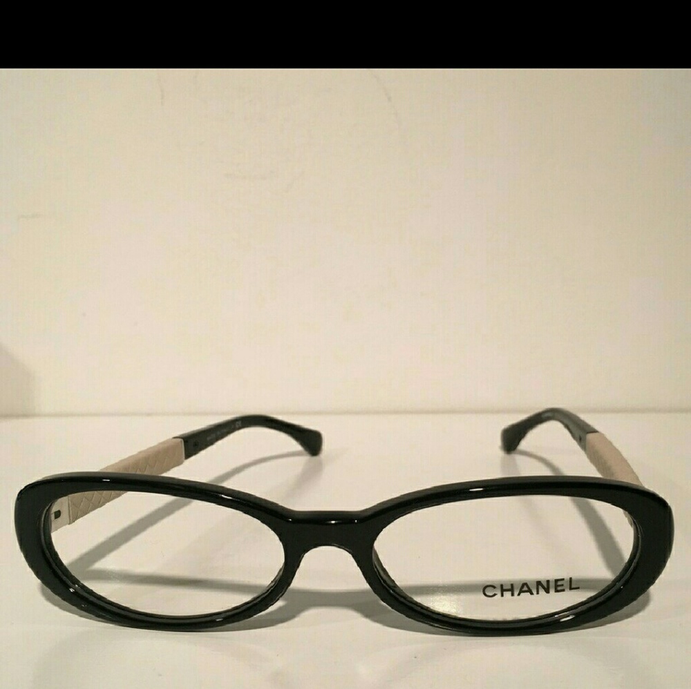 Chanel CH3227Q 501 Black & White Oval eyeglasses.
