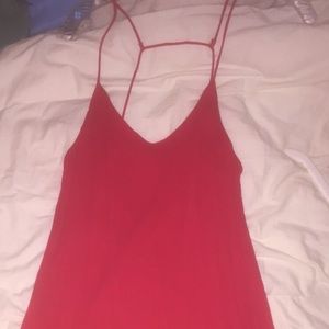 Red chiffon dress