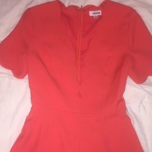 Coral scalloped romper