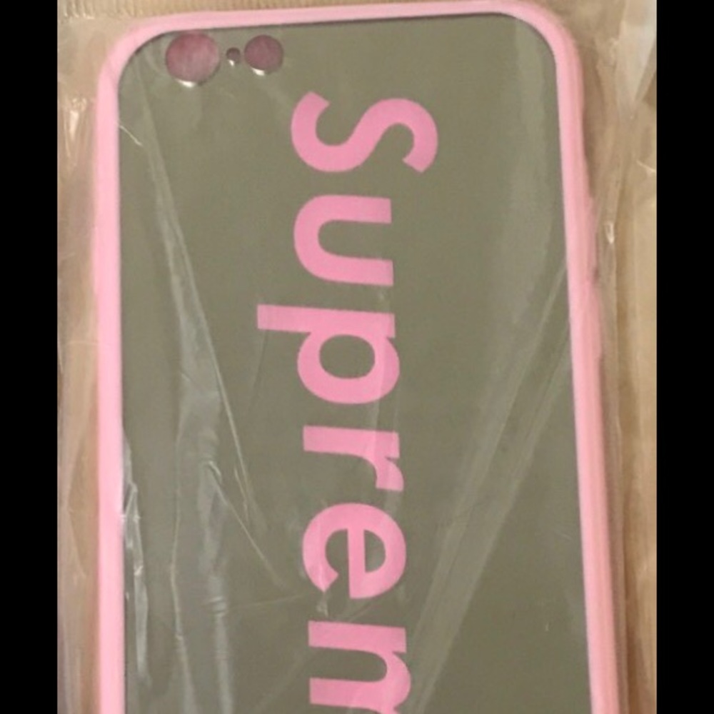 Supreme iPhone 7+ Case Pink & Mirrored