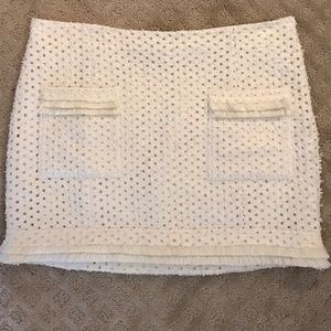 Rachel Zoe Fringe Tweed Mini Skirt Size 10 NWOT
