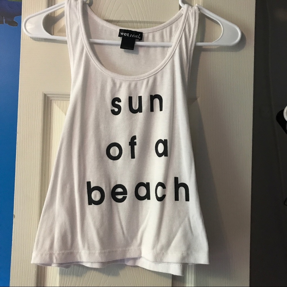 Sun of a beach tank top.