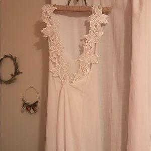 White floral back dress