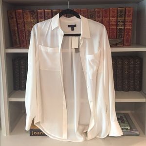 J Crew cream silk blouse