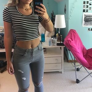 striped crop top