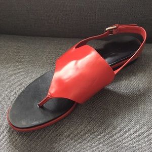 Theory Red Slingback Sandals