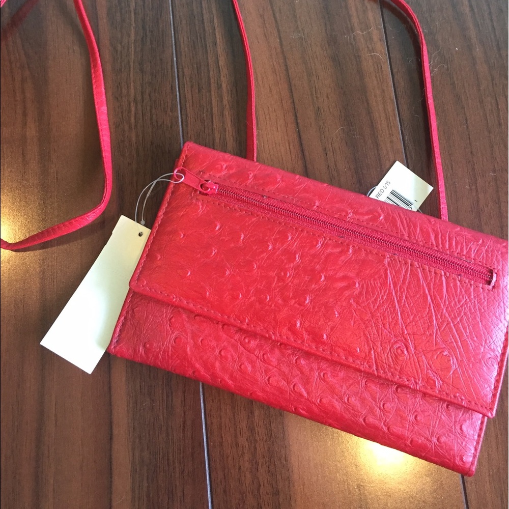NWT Red Clutch with Straps