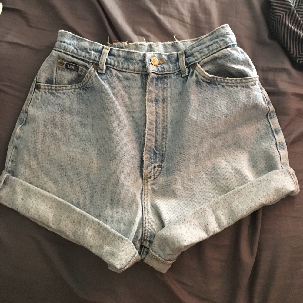 Vintage distressed jean shorts