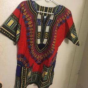 Red multi colored Dashiki