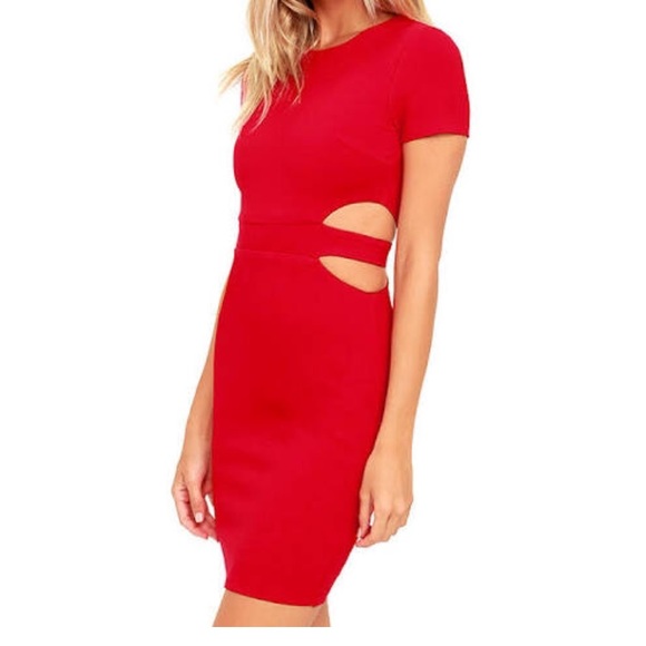 Lulu's Red dress 💋 FEELIN THE HEAT CUT OUT - Picture 2 of 7