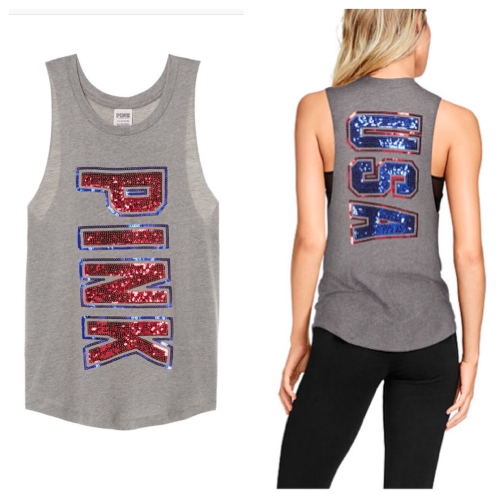 XS PINK Bling America Heavyweight Tank