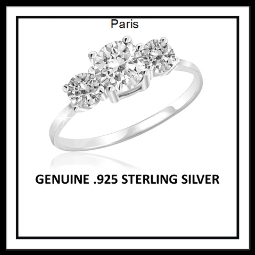 Luxury Collection Sterling Silver White Topaz Ring