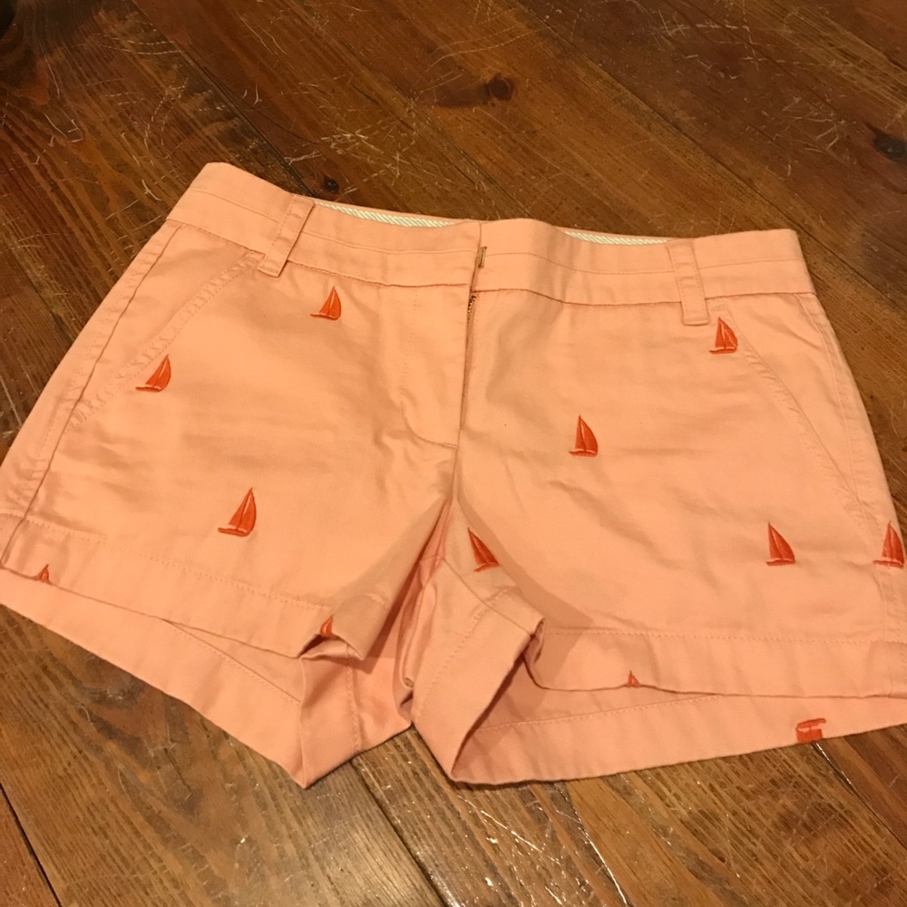 Size 4 orange sailboat print J. Crew short!