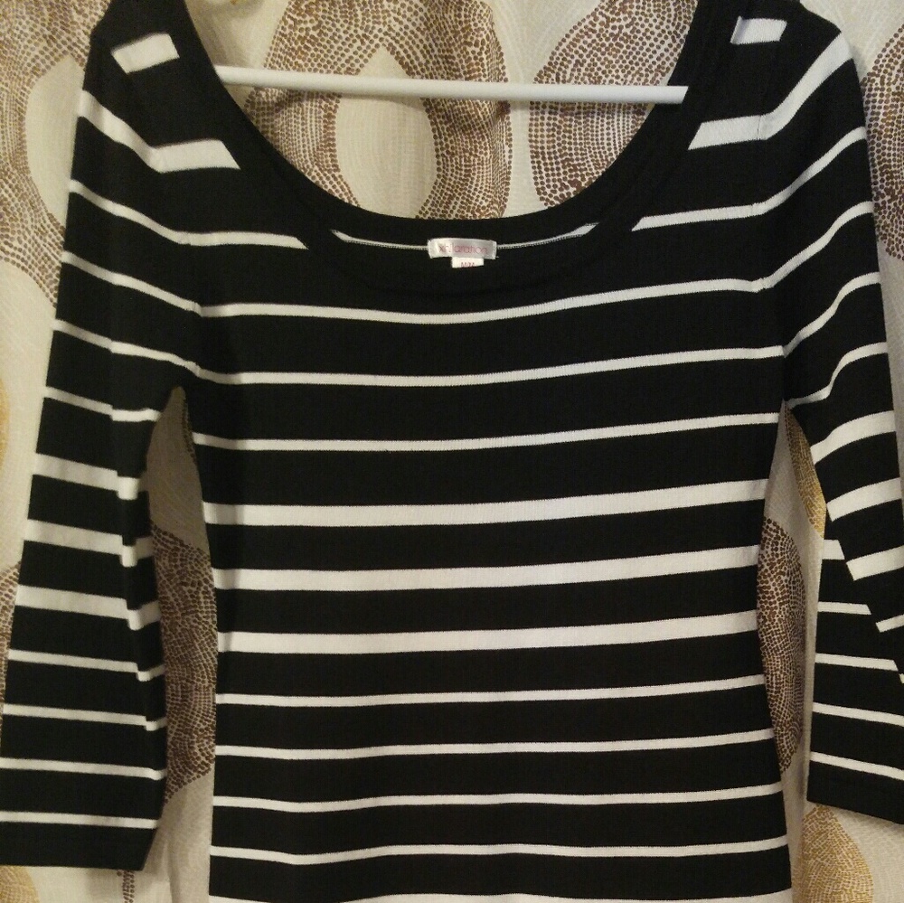 Black and white strip dress