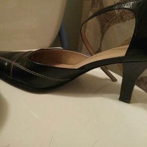 Black strap heels