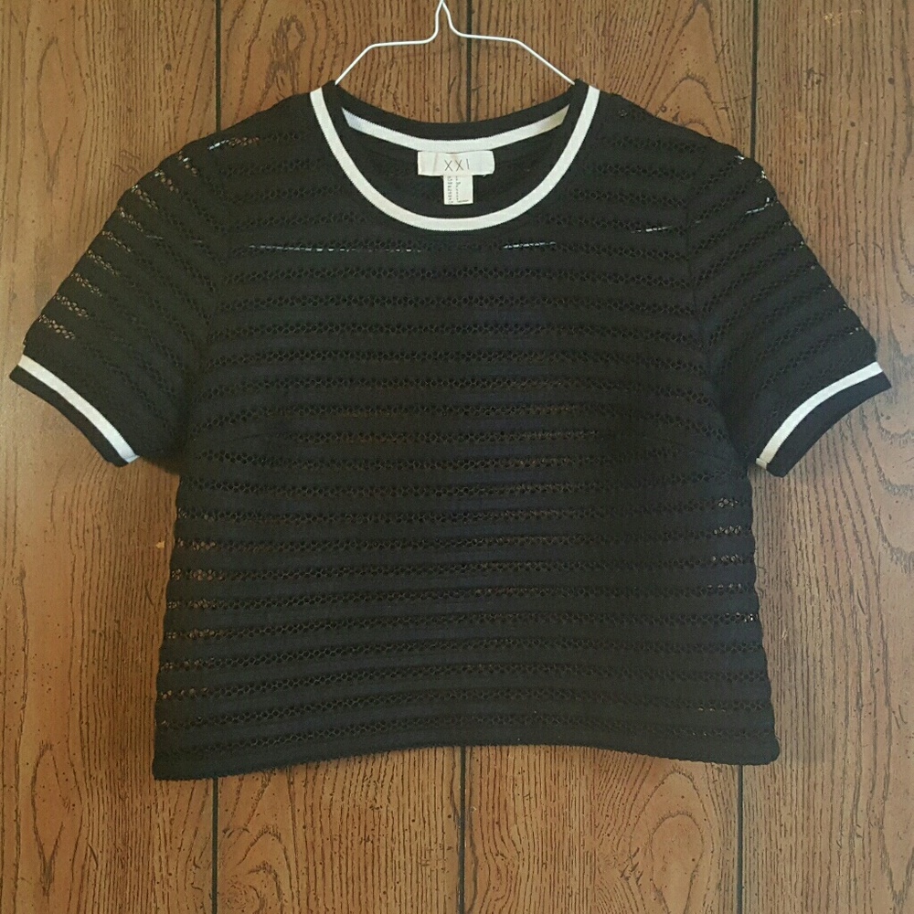 New MESH/NET Black Tshirt/Crop top