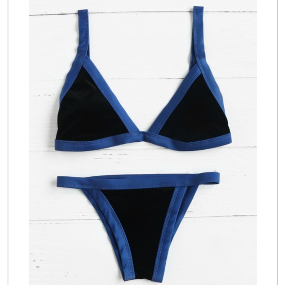 Velvet Black & Blue swim suit