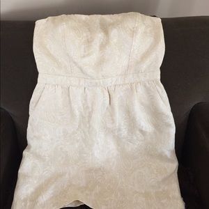 Forever 21 Pale Yellow Strapless Dress SZ Med