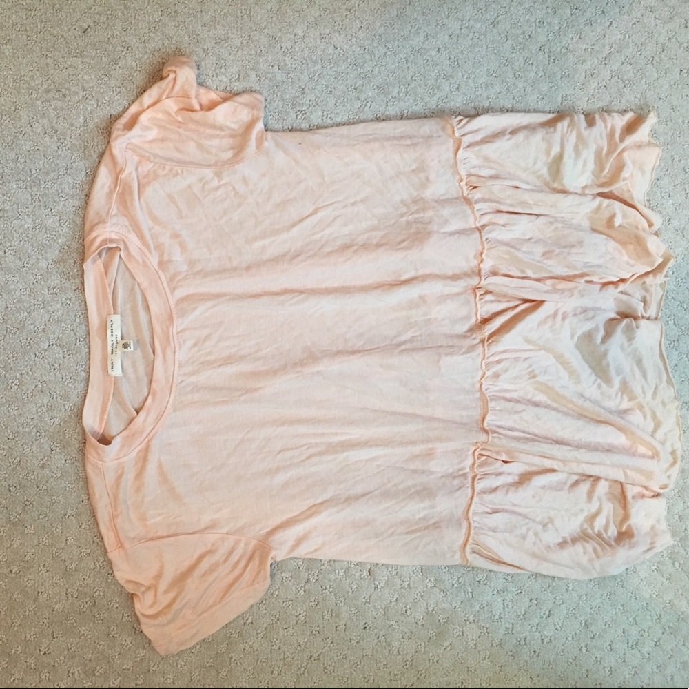 peach urban outfitters peplum tee