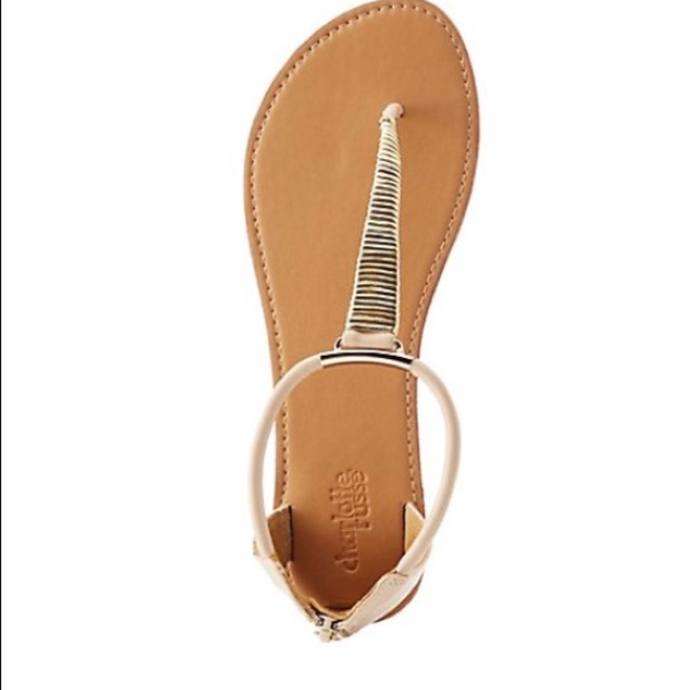 *New Gold-Trim T-strap Sandals