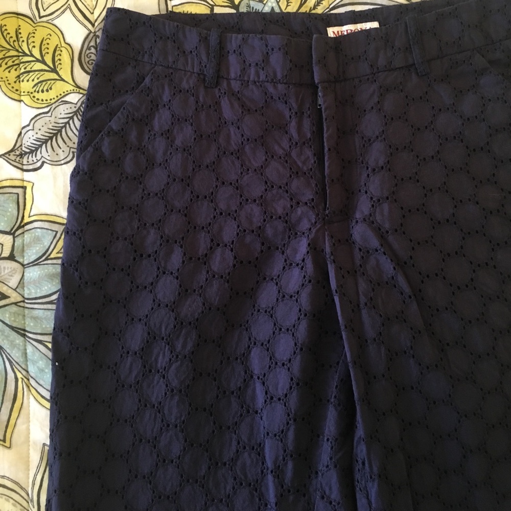 Business casual blue capris