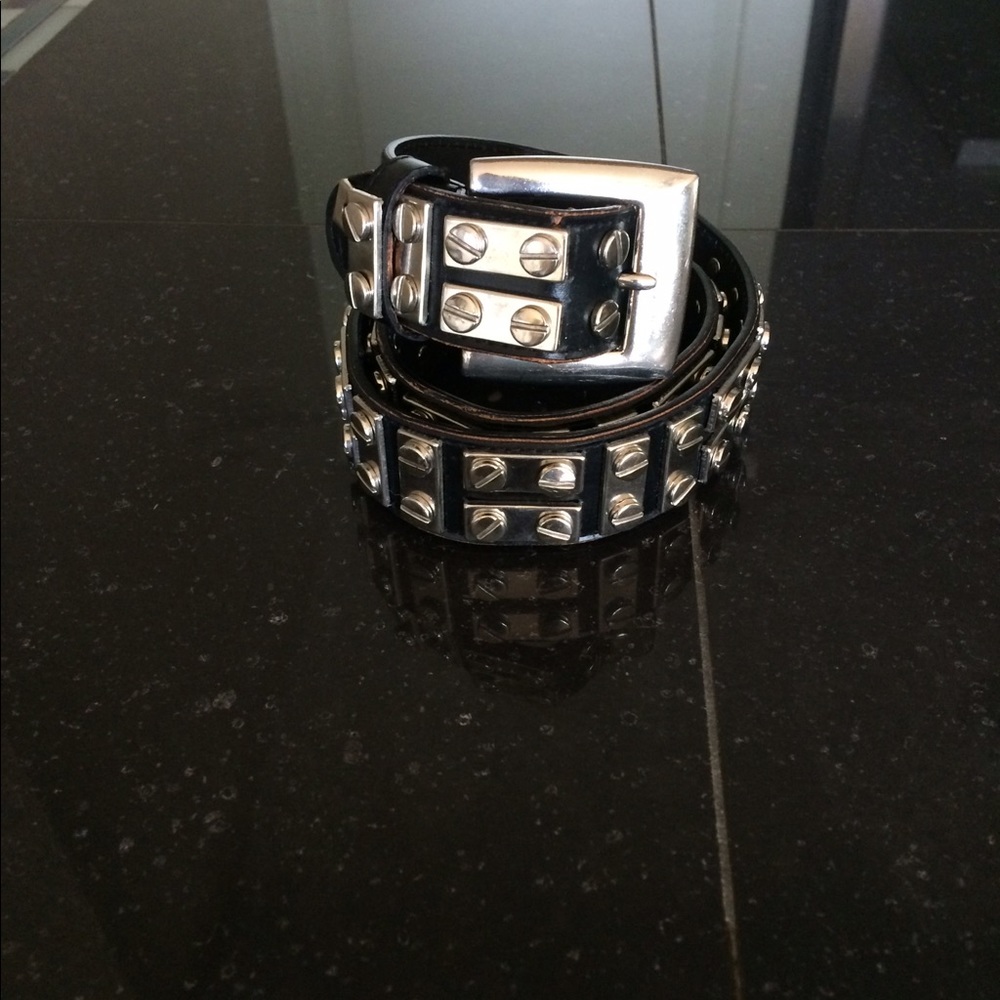 Leather Metal Studded Belt