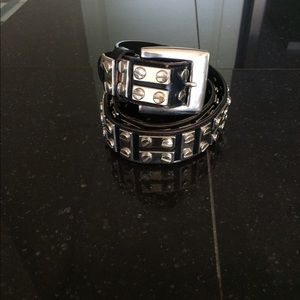 Leather Metal Studded Belt