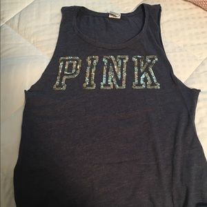 PINK Navy Blue Tank