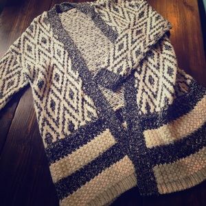 Oversized black and white boyfriend cardigan